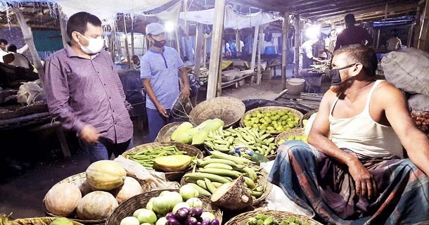 শেরপুরে ইউএনও’র  বাজার মনিটরিং  ৫ জনকে  ১০০০ টাকা জরিমানা