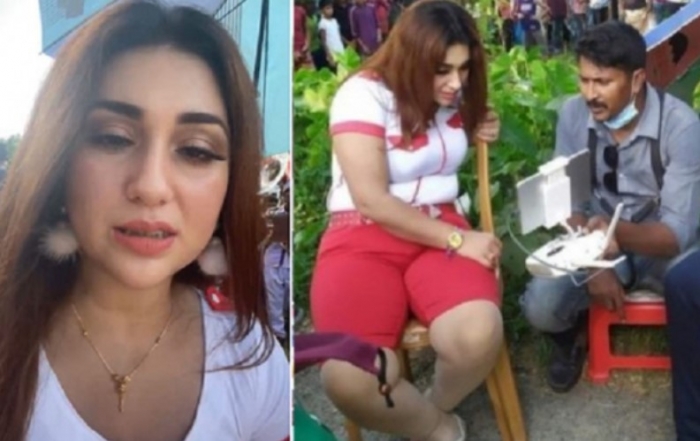 অদ্ভুত পোশাকে লাইভে এলেন অপু, উৎসুক জনতার ভিড় অদ্ভুত পোশাকে লাইভে এলেন অপু, উৎসুক জনতার ভিড়
