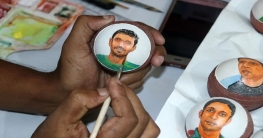 বলের গায়ে ক্রিকেটারদের ছবি আঁকেন বগুড়ার তারিকুল বলের গায়ে ক্রিকেটারদের ছবি আঁকেন বগুড়ার তারিকুল
