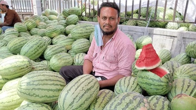 নন্দীগ্রামের বাজারে এসেছে রসালো ফল তরমুজ, দামে ক্রেতাদের অসন্তোষ