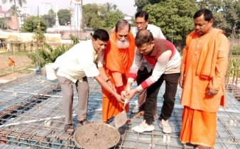 বগুড়ার সারস্বত আশ্রমে জয়গুরু নিবাস নির্মান কাজের উদ্বোধন