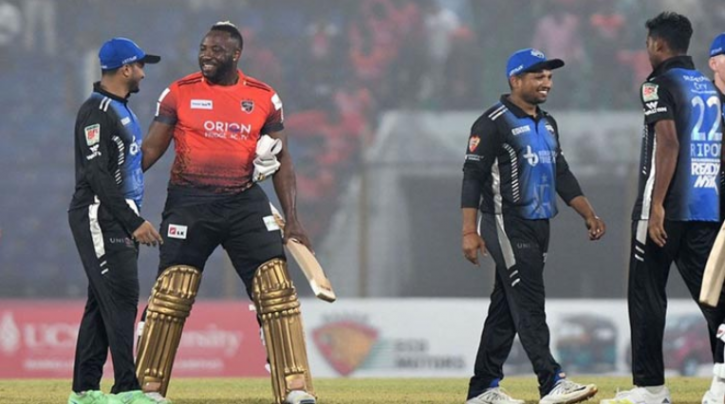 রাসেল ঝড়ে উড়ে গেল সাকিবের রংপুর রাসেল ঝড়ে উড়ে গেল সাকিবের রংপুর