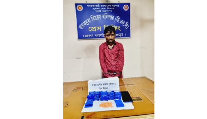 বগুড়ায় পাঁচ হাজার ২০০ শত পিস ইয়াবাসহ গ্রেফতার ১ বগুড়ায় পাঁচ হাজার ২০০ শত পিস ইয়াবাসহ গ্রেফতার ১