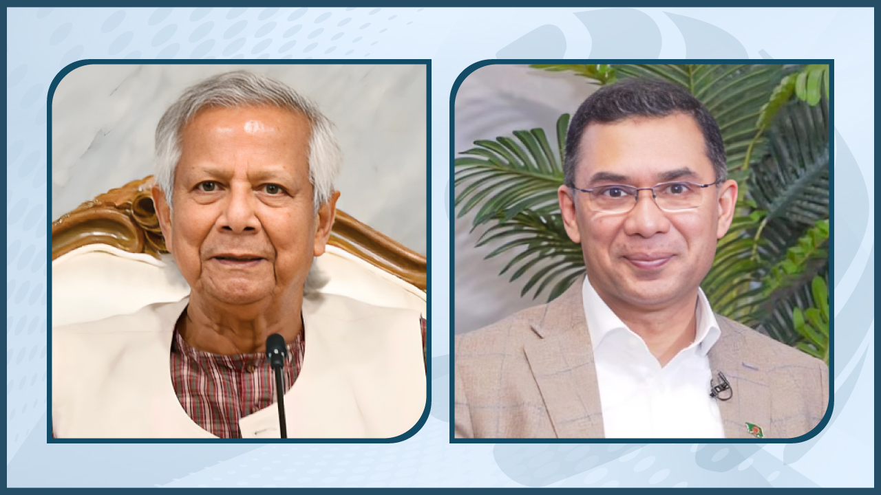 প্রধান উপদেষ্টাকে ফুলেল শুভেচ্ছা জানিয়েছেন তারেক রহমান