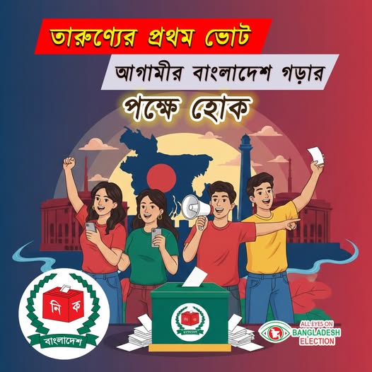 তারুণ্যের প্রথম ভোট আগামীর বাংলাদেশ গড়ার পক্ষে হক