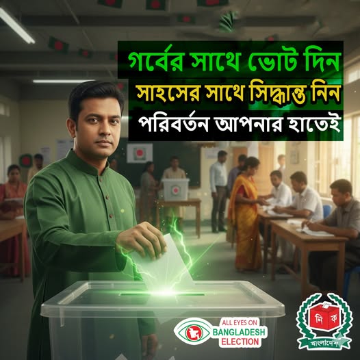 গর্বের সাথে ভোট দিন, সহসের সাথে সিদ্ধান্ত নিন। পরিবর্তন আপনার হাতেই 