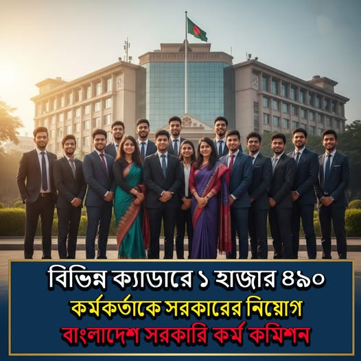 বিভিন্ন ক্যাডারে ১ হাজার ৪৯০ কর্মকর্তাকে সরকারের নিয়োগ বাংলাদেশ সরকারি কর্ম কমিশন 