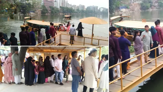 হাতিরঝিলে ওয়াটার ট্যাক্সিতে ৮০ টাকার প্যাকেজে ৩০ মিনিটের আনন্দ ভ্রমণ